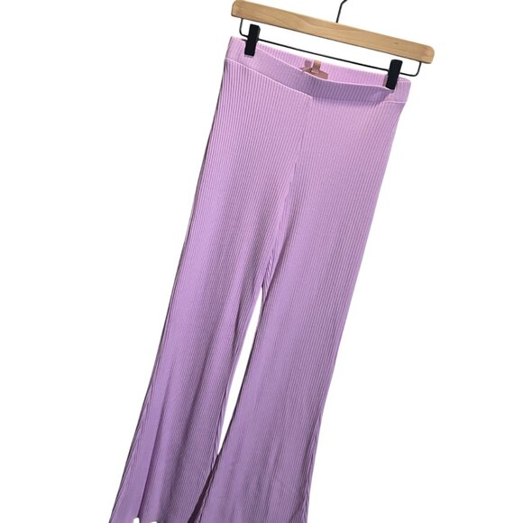 Show Me Your Mumu Lavender Ribbed Knit Flare Pants S USA - Picture 2 of 4